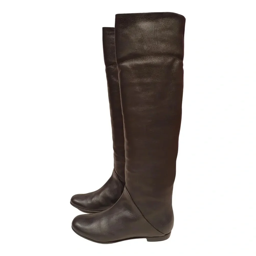 Giuseppe Zanotti Brown Leather Knee-High Boots - Picture 1 of 8